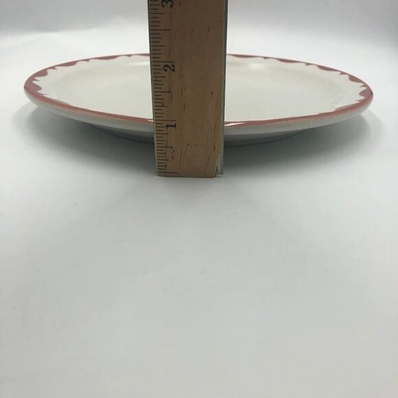 Mayer China Restaurant Style Thick Plates #456 Lot of 4 Painted Scalloped Rim - Picture 10 of 10